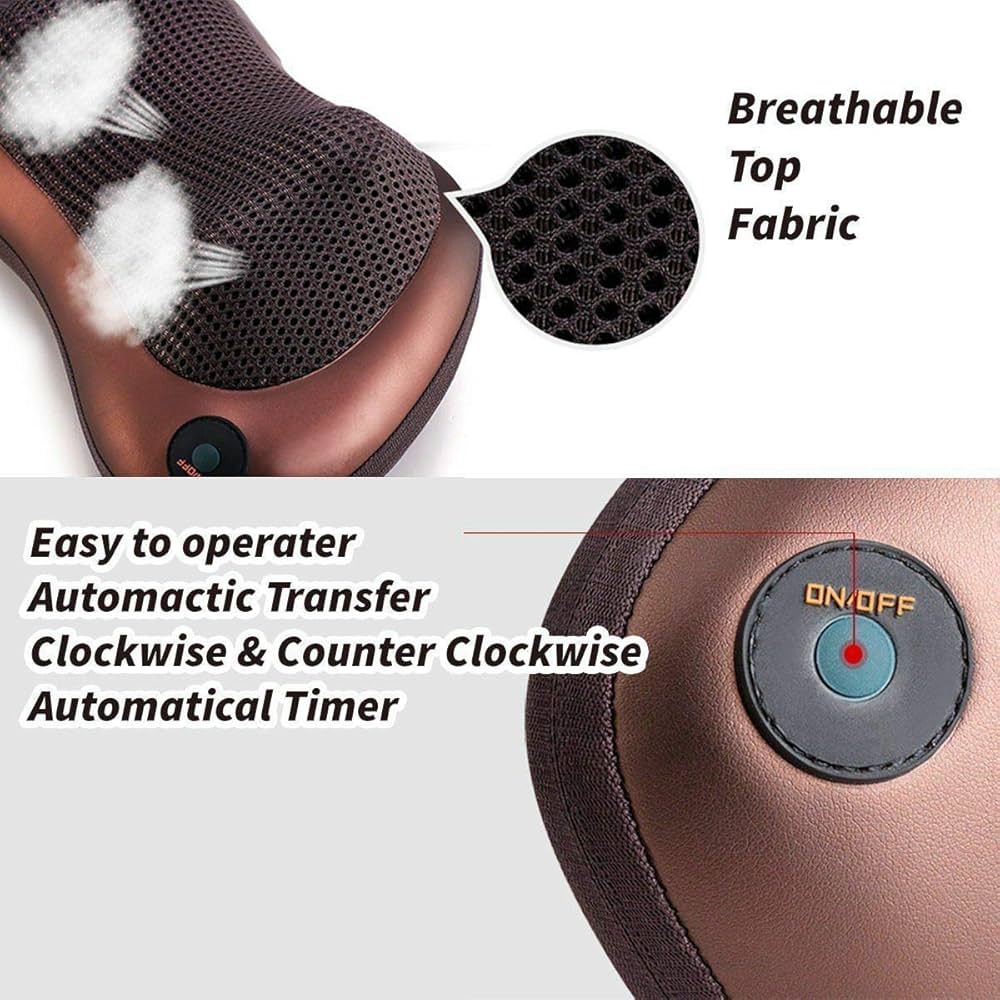 Neck Back Massager with Heat, Deep Tissue Kneading Massager