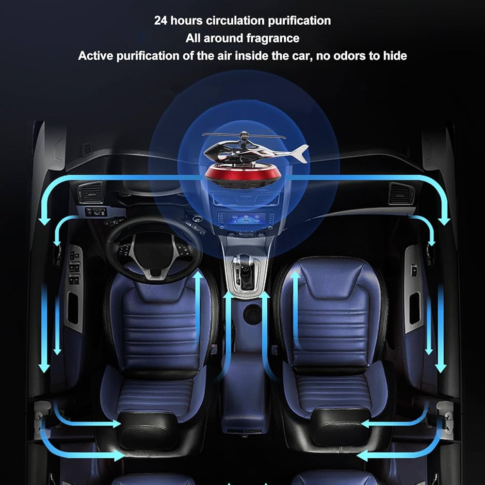 Helicopter Car Air Freshener | Rotating Solar Car Helicopter