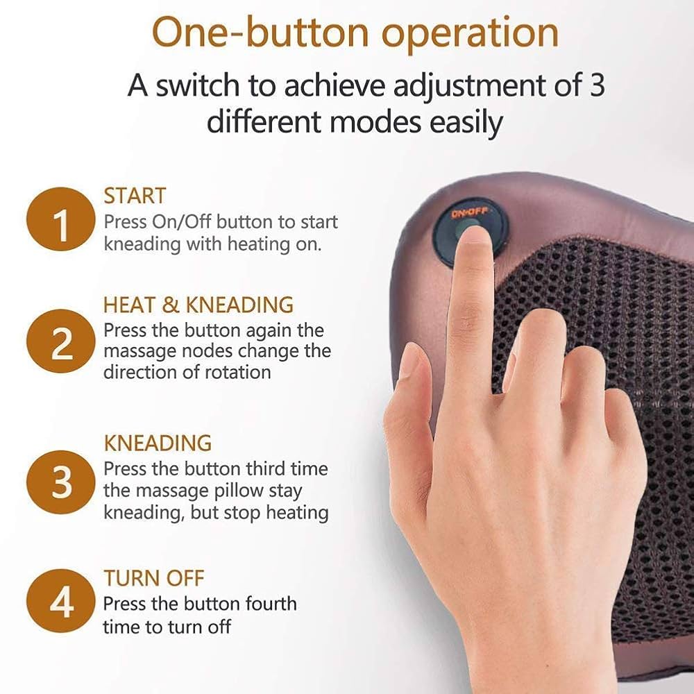 Neck Back Massager with Heat, Deep Tissue Kneading Massager